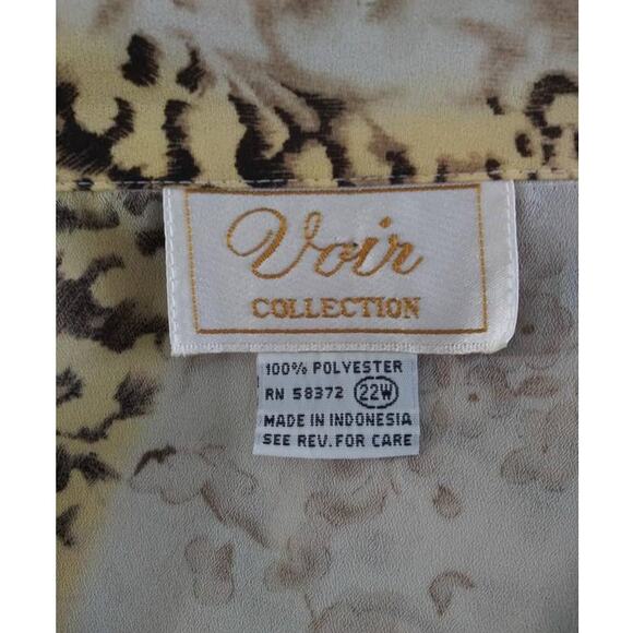 Vintage Voir Collection Animal & Floral Print Button Front Plus Size Blouse 22 - Picture 4 of 5